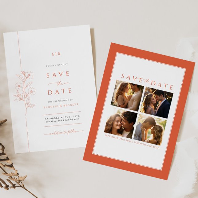 Modern Orange Save the Date Wedding Invitation (Creator Uploaded)