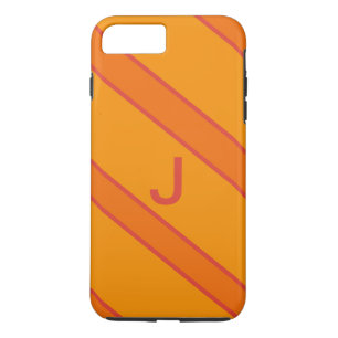 Modern Orange Sports Monogram iPhone Case