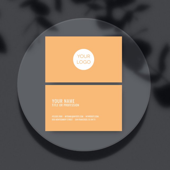 Modern Orange Square Business Card with Logo | (Creator Uploaded)