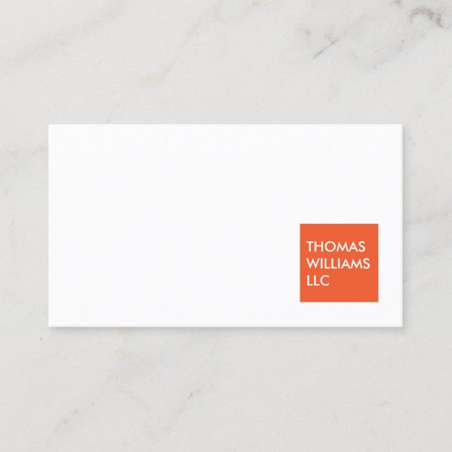 MODERN ORANGE SQUARE Professional Business Card (Front)