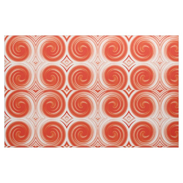 Modern Orange Swirl Abstract Art Fabric (Fat Quarter)