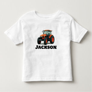Modern Orange Tractor Toddler T-Shirt