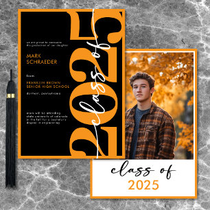 Modern Orange Typography Graduation Announcement