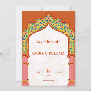 Modern Orange Wedding Invitation