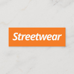 Modern orange white streetwear urban street style mini business card