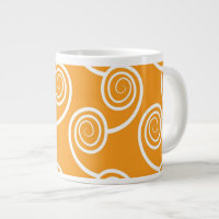 Modern Orange White Swirl Pattern