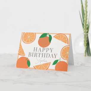 Modern Oranges Birthday Card
