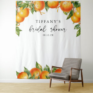 Modern Oranges  Citrus Bridal Shower  Tapestry