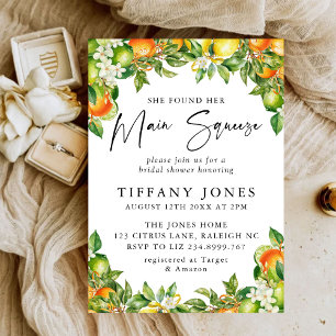 Modern Oranges Lemon Citrus Bridal Shower Invitation