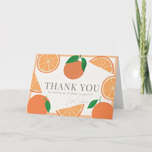 Modern Oranges & Orange Slices Birthday Card (Front)