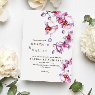 Modern Orchid Botanical Garden Wedding Invitation