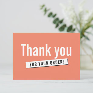 MODERN ORDER INSERT business thank you orange