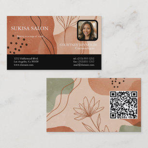Modern Organic Abstract Hair Stylist Business Card