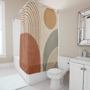 Modern Organic Abstract Pattern Shower Curtain