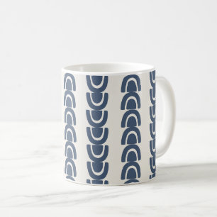 Modern Organic Arch Stripe Navy Cream Pattern Coffee Mug