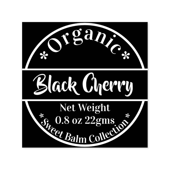 Modern Organic Beauty Product Label Self-inking Stamp (Design)