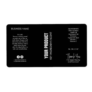 Modern Organic Black Body Butter Jar Labels