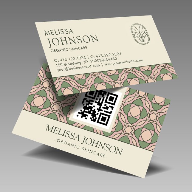 Modern Organic Botanical QR Code Business Card (Creator Uploaded)