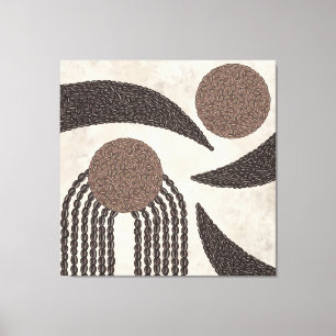  Modern Organic-Coffee Beans-Geometric- Neutral- Canvas Print
