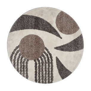 Modern Organic-Coffee Beans-Geometric- Neutral- Cutting Board