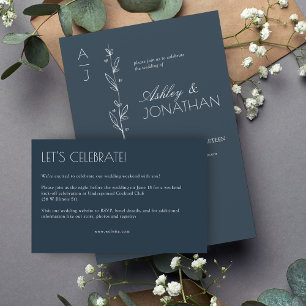 Modern Organic Floral Divider Wedding Enclosure Card