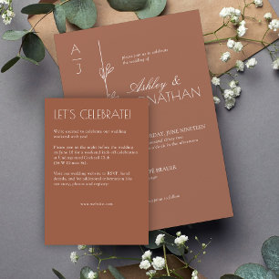 Modern Organic Floral Divider Wedding Enclosure Card