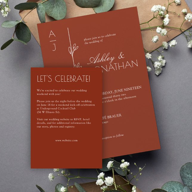 Modern Organic Floral Divider Wedding Enclosure Card (Creator Uploaded)