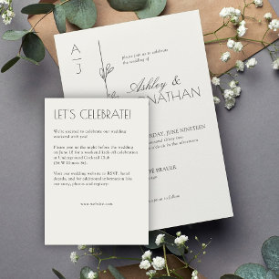 Modern Organic Floral Divider Wedding Enclosure Card