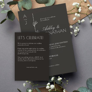 Modern Organic Floral Divider Wedding Enclosure Card