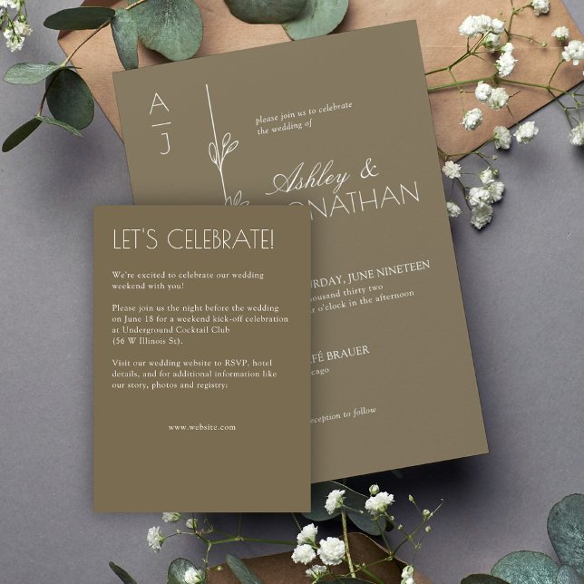 Modern Organic Floral Divider Wedding Enclosure Card (Creator Uploaded)