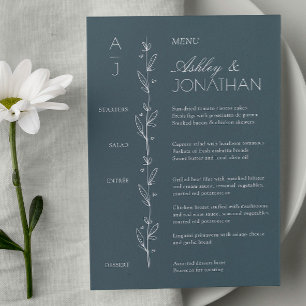 Modern Organic Floral Divider Wedding Reception Menu
