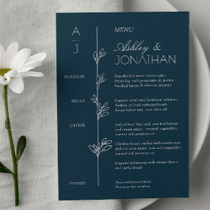 Modern Organic Floral Divider Wedding Reception Menu