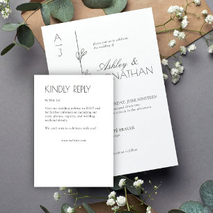 Modern Organic Floral Divider Wedding RSVP Card