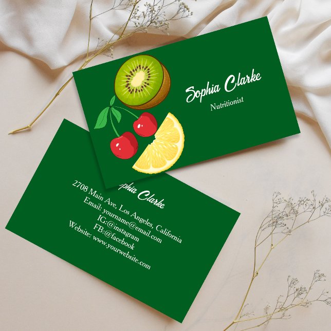 Modern Organic Fruits Health Care Nutritionist  Business Card (Creator Uploaded)
