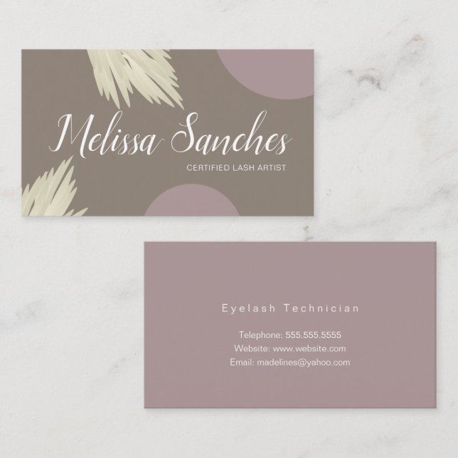 Modern Organic Pampas Shapes Natural Colours Business Card (Front/Back)