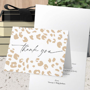 Modern Organic Safari animal print Baby Shower Thank You Card
