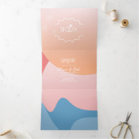 Modern Organic Sunset Waters Ocean Wedding
