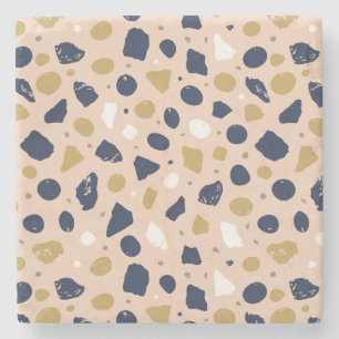 Modern Organic Terrazzo Abstract Stone Mosaic Coaster