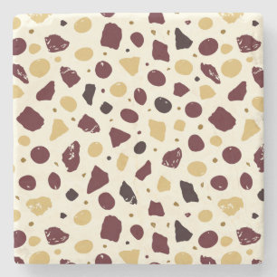 Modern Organic Terrazzo Abstract Stone Mosaic Coaster
