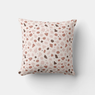 Modern Organic Terrazzo   Abstract Stone Mosaic Cushion
