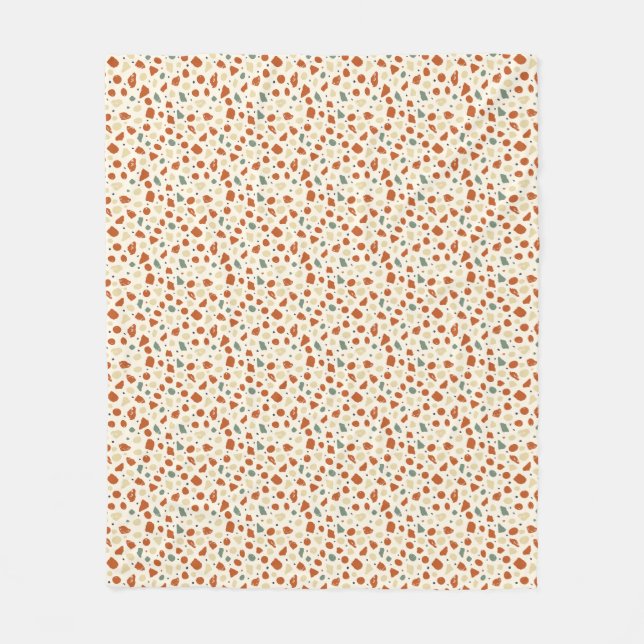 Modern Organic Terrazzo | Abstract Stone Mosaic Fleece Blanket (Front)