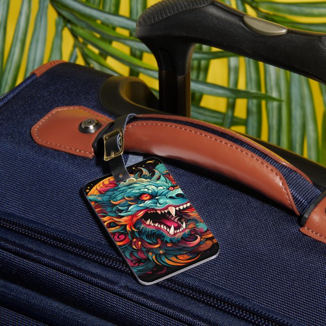 Modern Oriental Dragon Majesty Luggage Tag (Front Insitu 1)