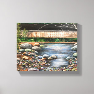 Modern Original Brook Art Stretched Canvas Print