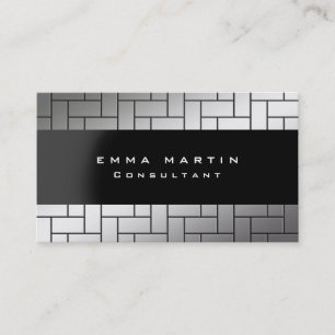 Modern Original Grey White Unique Trendy Creative Business Card