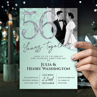 Modern Ornate 56th Wedding Anniversary Invitation