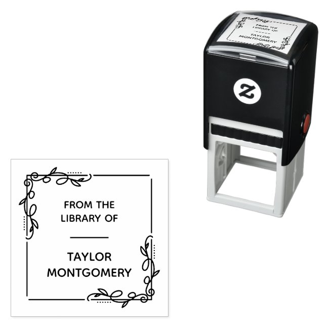 Modern Ornate Border From the Library Of Self-inking Stamp (In Situ)
