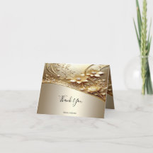 Modern Ornate Gold Floral Thank You Card