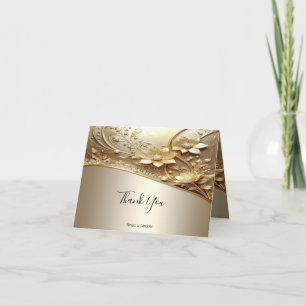 Modern Ornate Gold Floral Thank You Card