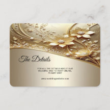 Modern Ornate Gold Floral with Pearls Detail