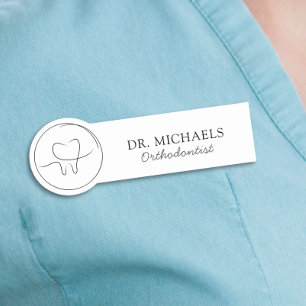Modern Orthodontist Name Tag